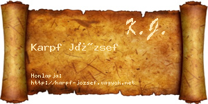 Karpf József névjegykártya