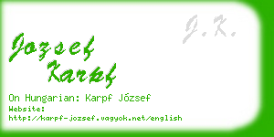 jozsef karpf business card